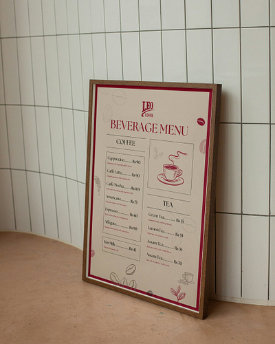 Beverage Menu for a Coffee Shop branding branding and identity coffee menu design graphic design menu card