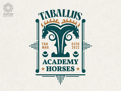 The logo of the horses academy animal branding double horse horse horse racing letter t logo school