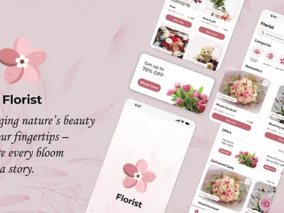Flower App Design – A Stunning Floral App Experience for Florist appdesign appui appux flowerapp flowerdeliveryapp flowerstoreapp mobileapp onlineshop onlinestore ui uidesign ux