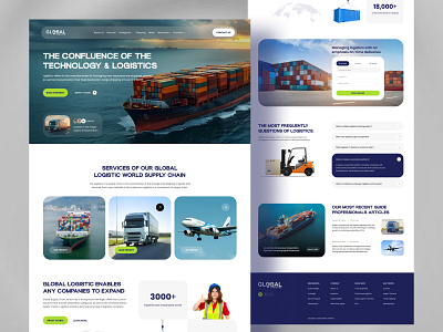 Logistic - Homepage - Web Design cargo website container courier delivery service delivery website logistic design logistic web design logistic website logistics company shipment website shipping transport transportation truck truck website uidesign uiux website mockup website ui ux