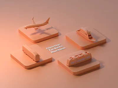 Website concept part3 3d 3dicon booking branding bus c4d cinema4d color concept design graphic design icon illustration minimal motion graphics plane tickets transport web websit