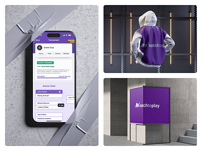 Match To Play - mobile app and branding branding clean design flutter app illustration ios app landing page logo mobile app product design purple tennis tennis app tennis ball tennis metch tennis organization tournament web design