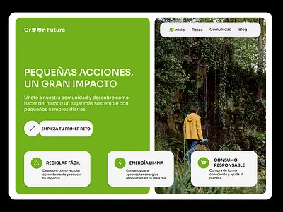 Green Future - Plantilla Web Sostenibilidad Gratis en Figma free template