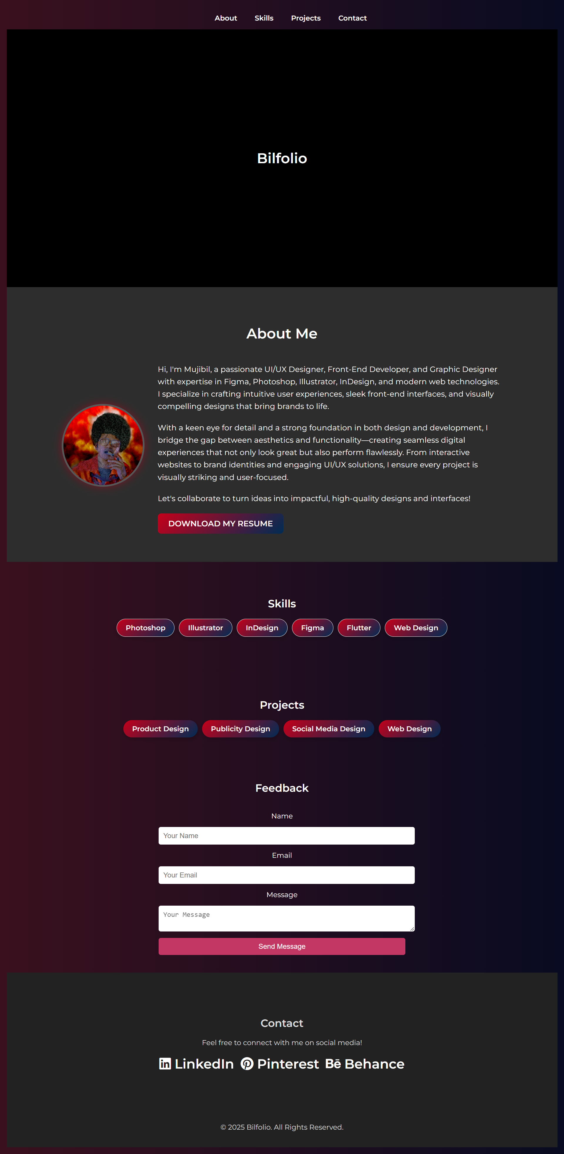 Example of Custom Portfolio Website Development 