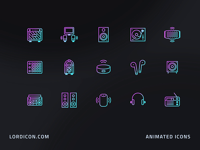 Music Devices Icon Group animation design icon