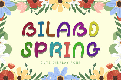 Bilabo Spring beautiful branding cute design display font font design graphic design handwritten illustration logo print spring summer