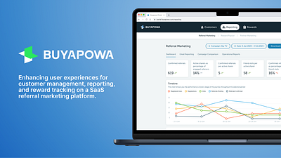 Enhancing user experiences for a referral marketing platform B2B analytics b2b2c dashboard design system filter information architecture prototype reward tracking saas ui user research ux wcag web wireframe