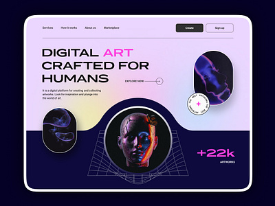 Digital art platform branding concept design graphic design illustration landing logo motion graphics ui ux webdesign website