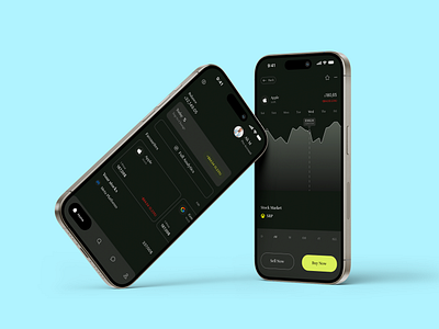 Investy Mobile App - UI Design dark theme design finance fintech interface invest app investment mobile stocks stocks app trading trading app ui ux