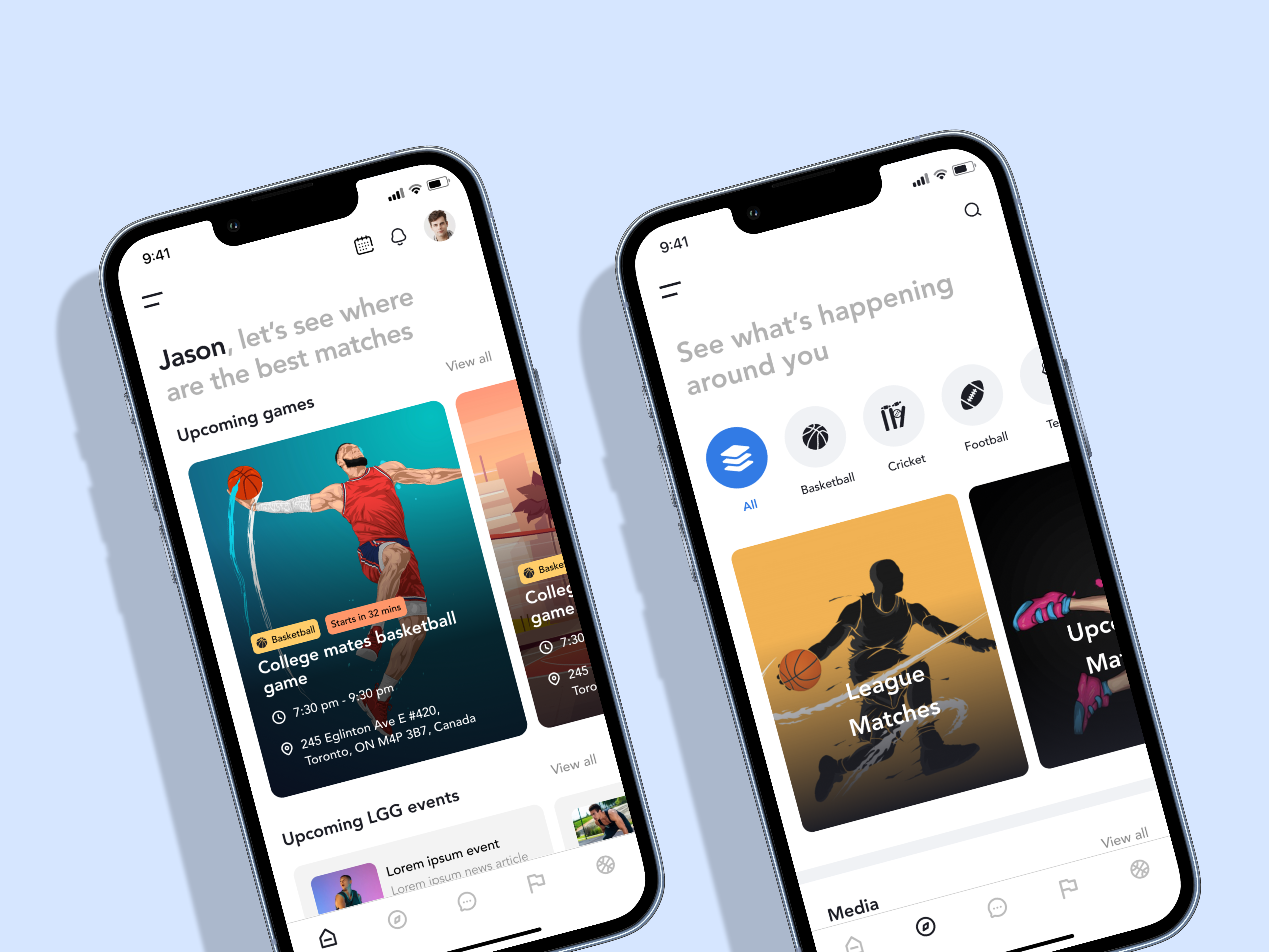 Example of COMMUNITY SPORTS APP