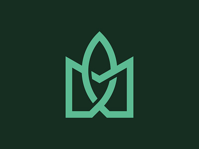 Mondern M Leaf Logo alphabet eco fitness food friendly green health initial leaf leave leaves letter logo m mark medical medicine minimilist monogram nature