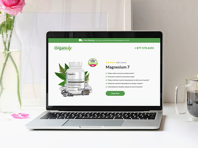 Organixx Click-Through Landing Page advertising branding campaign case study click through digital design ecommerce health and wellness landing page magnesium organixx ppc marketing product page supplement ui ux web design