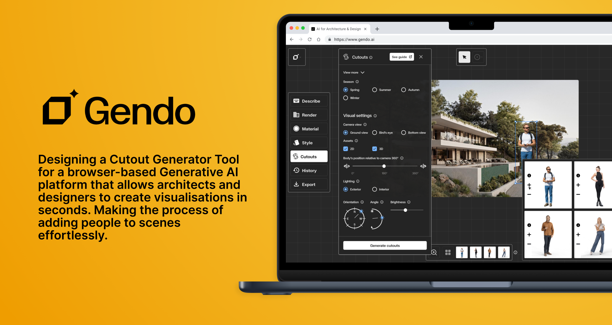 Cutout generator tool for a GenAI platform accessibility design system feature genai generator prototype saas sketching ui userflow ux wireframe