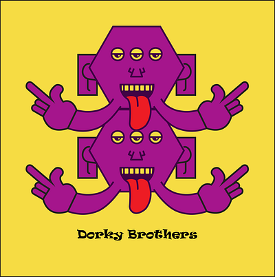 Dorky Brothers colors design funny graphic design illustration monsters shapes simple vector