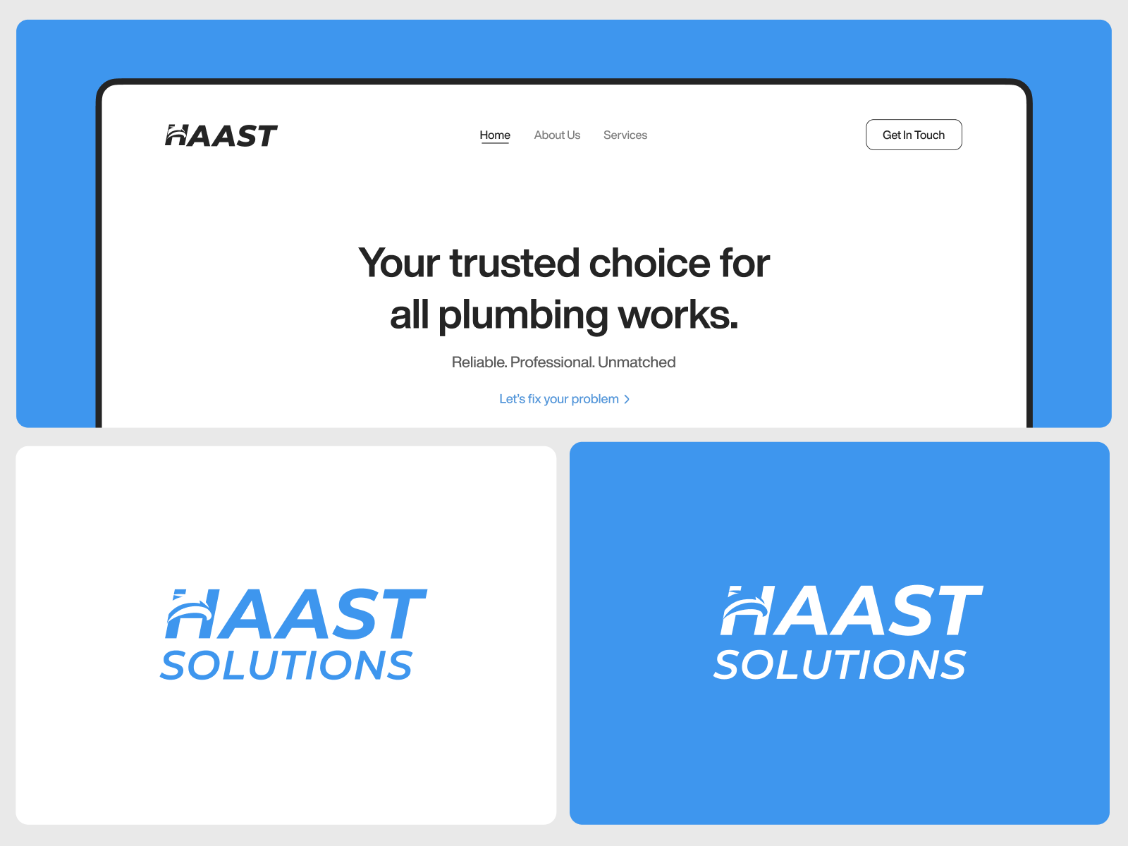Haast Solution - Brand Identity & UI UX Design apple design branding clean design hvac hvac brand identity hvac company website design hvac logo design hvac website landing page landing page design plumber plumbing plumbing brand identity plumbing logo plumbing service website design plumbing ui plumbing visual design plumbing website design saas landing page service website