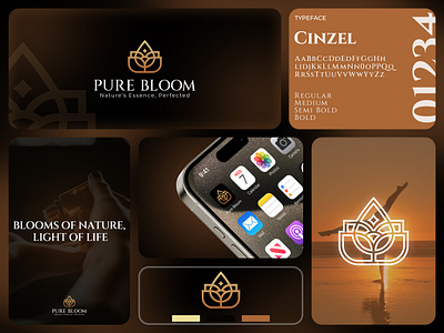 Pure Bloom Logo Design Presentation abstract beauty brand bloom brand identity branding business creative logo design essence logo graphic design grid logo leaf logo logo logo branding lotus logo luxurious modern logo ui wellness wellness logo