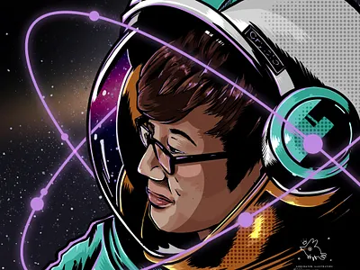 Astronaut themed project for Client art astronaut cartoon coloring concept crypto design expression graphic design illustration nft portraiture space