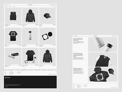 Tinloof store: homepage and blog page apparel apparel ecommerce apparel store branding design development ecommerce ecommerce design grid merch shop store ui ux visual design web design webshop