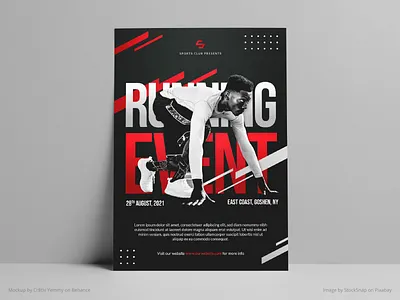 Running Event Poster Design black event flyer flyer design graphic design marathon poster poster design print red run running sport sports