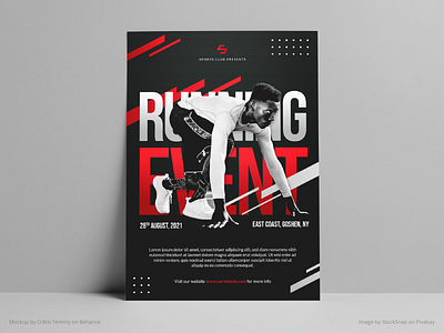 Running Event Poster Design black event flyer flyer design graphic design marathon poster poster design print red run running sport sports