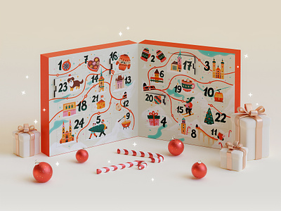 Advent Calendar '22 advent calendar branding christmas illustrated map illustration package design present swiss chocolate switzerland