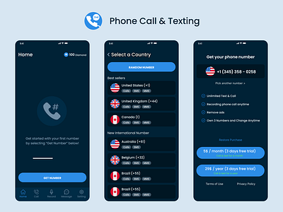 Phone Call & Texting app branding design figma graphic design ui web