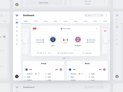 Veevfoot - Dashboard dashboard design desktop app fifa figma foot ball football soccer soccer play ui ui design uiux uix ux design web website world cup world cup 2022