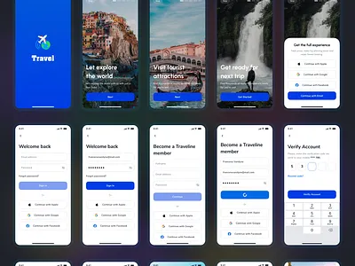 Travel App - UI/UX Design app branding design figma graphic design illustration logo ui vector