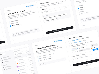 Saber · Onboarding account setup illustrations integrations onboarding product design progress saas setup sign up steps ui flow user experience user journey