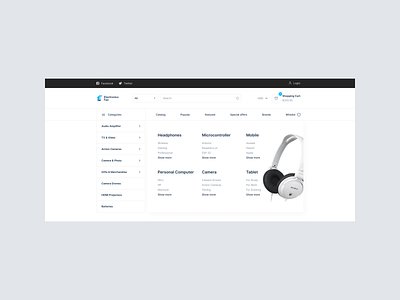 Electronics Fair: Categories menu electronics menu ui ui design website