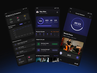 Workout Planner App activity activity tracker calories exersise fitness fitness app gotoinc gym gym app health app ios minimal motivation online training sport training uiux workout workout app yoga