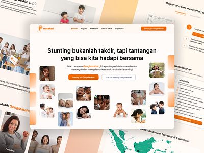 Matahari – Fighting Stunting, Together! ☀️👶 baby branding challenge design flat health landing page modern orange study case ui ui web web web ui website