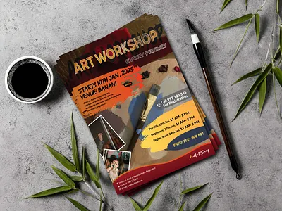 Flyer for Art workshop adobe illustrator flyer graphic design print design