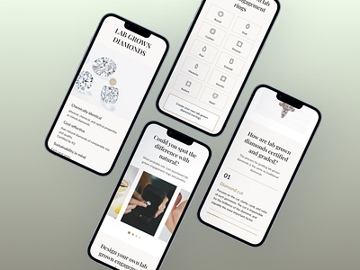 Redesign for a jewelry company, mobile version jewelrybrand minimalistui mobile app mobileredesign redesign ui userexperience uxui