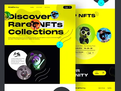 NFT Landing Page Website Design clean design figma homepage landing page nft design nft website nft website design ui ui design ui landing page uidesign uiux ux web web design website website nfts