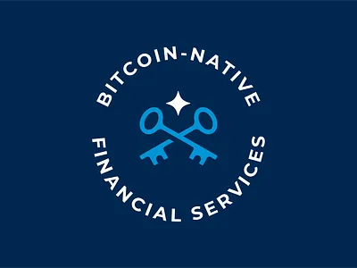 Unchained Crossed Keys Lockup 4 points badge bitcoin branding financial key keys lockup logo mark multisig star symbol typography