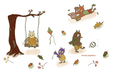 Fall activities illustration kidlit picture book