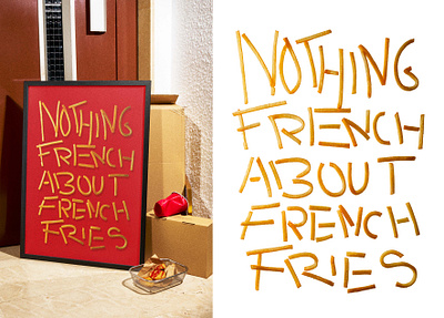 NOTHING FRENCH ABOUT FRENCH FRIES creative design design firefly food french french fries graphic design illustration illustrator poster poster design