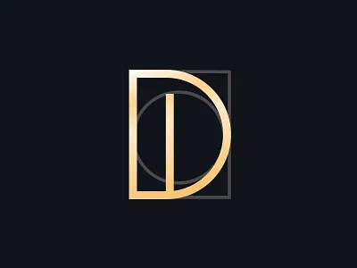 Deco d gold logo vector