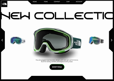 The North Face - Futuristic Googles animation branding figma thenorthface ui