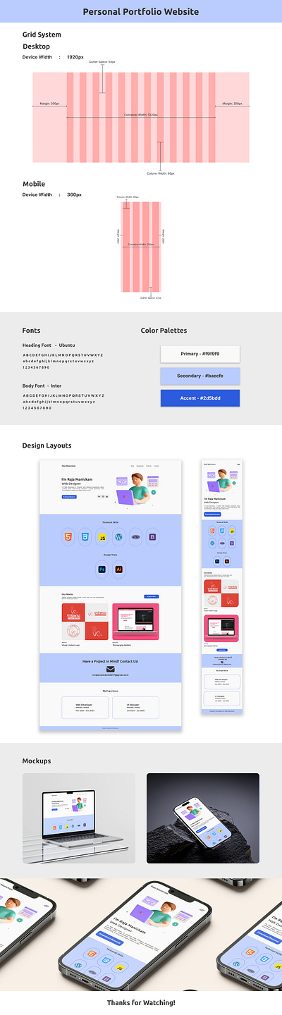 Personal Portfolio Website branding creative design design digital portfolio personal branding photoshop design portfolio website responsive design ui design ux design web design website