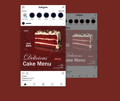 Delicious Cake social media post design food delivery application food design food order graphic design social media social media post design social media post design food