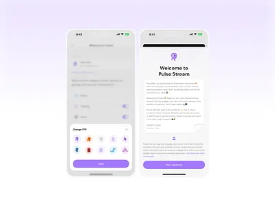 Pulse – The Future of Live Streaming & Earning 🎥🔥 clean creative earn gradient instagram live livestream minimal mobile purple reward snapchat tiktok twitch ui