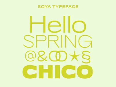 Soya Typeface, extended, 9 font weights branding cool extended font logo modern typ typeface wide