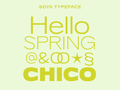 Soya Typeface, extended, 9 font weights branding cool extended font logo modern typ typeface wide