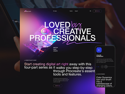 Procreate dark design desktop interface procreate ui webdesign