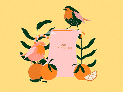 Orange Wings Juice - Illustration art artistic expression artistic representation artwork birds birds orange cheerful design colorful colorful design creative design digital art illustration insparation inspire inspired orange orange palette oranges playful tropic