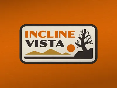 Incline Vista Patch badge branding design illustration mountain oregon outdoors patch run sun texture trail trailrun tree vista