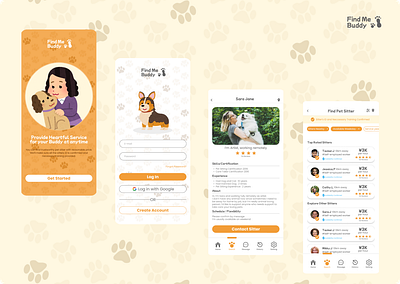 Find Pet Sitter App design ux