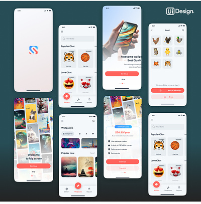 Wallpaper App app design mobile app design ui ux